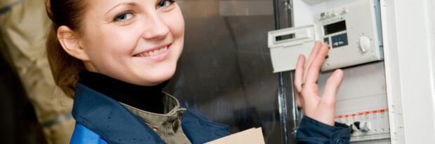 DIY lady engineer of heating system shutterstock